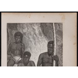 Gravure de 1867 - Kanaks au marché de Nouméa - 2