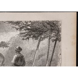 Gravure de 1867 - Kanaks éteignant un incendie - 3