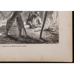 Gravure de 1867 - Kanaks éteignant un incendie - 5