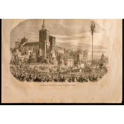 Gravure de 1860 - Valence - Orange - Avignon - 3