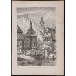 Gravure de 1867 - Village de la Forêt-Noire - 1