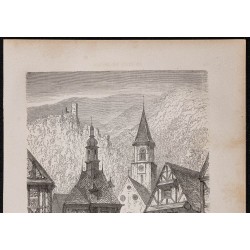 Gravure de 1867 - Village de la Forêt-Noire - 2