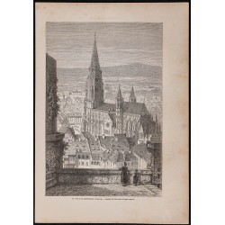 Gravure de 1867 - Fribourg-en-Brisgau (Allemagne) - 1