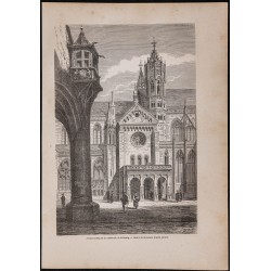 Gravure de 1867 - Cathédrale de Fribourg-en-Brisgau - 1