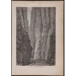 Gravure de 1867 - Höllental (Forêt noire) - 1