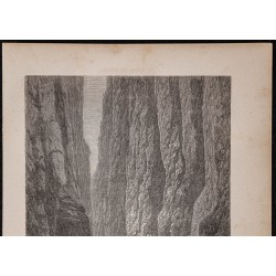 Gravure de 1867 - Höllental (Forêt noire) - 2