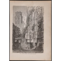 Gravure de 1867 - Entrée du château de Heidelberg - 1