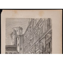 Gravure de 1867 - Château de Heidelberg - 2