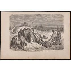 Gravure de 1867 - Mendiants près d'Almuradiel - 1