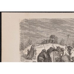 Gravure de 1867 - Mendiants près d'Almuradiel - 2