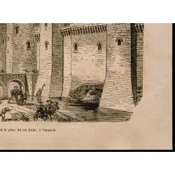 Gravure de 1860 - Tarascon - Château place du roi Réné - 5