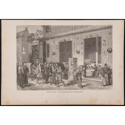 Gravure de 1867 - Une librairie à Tokyo - 1