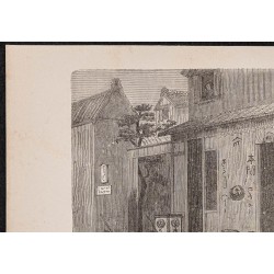 Gravure de 1867 - Une librairie à Tokyo - 2