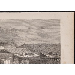 Gravure de 1867 - Marché au poisson au Japon - 3