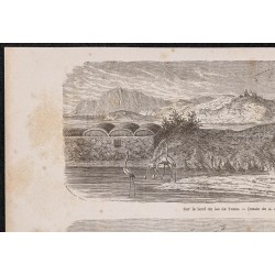 Gravure de 1865 - Lac de Tunis - 2