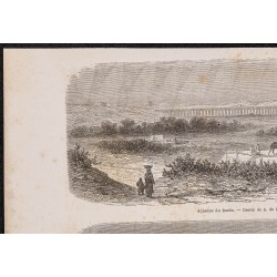 Gravure de 1865 - Tunis et aqueduc du Bardo - 2