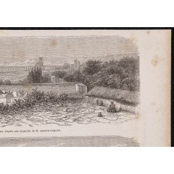 Gravure de 1865 - Tunis et aqueduc du Bardo - 3