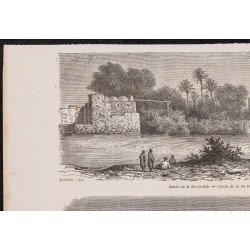 Gravure de 1865 - Medjerda et promenade de la marine à Tunis - 2