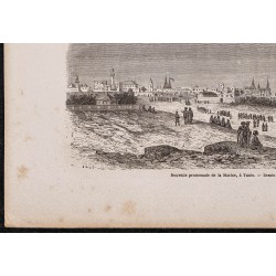 Gravure de 1865 - Medjerda et promenade de la marine à Tunis - 4
