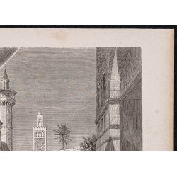 Gravure de 1865 - Un Bazar à Tunis - 3