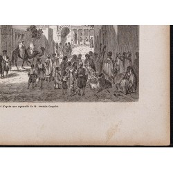Gravure de 1865 - Un Bazar à Tunis - 5