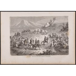 Gravure de 1865 - Course-poursuite en Tunisie - 1