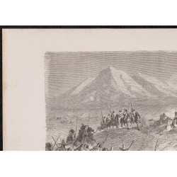 Gravure de 1865 - Course-poursuite en Tunisie - 2