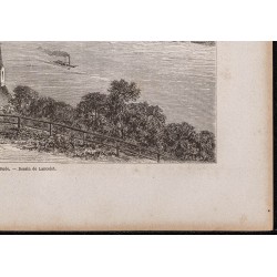 Gravure de 1865 - Le Danube à Budapest - 5