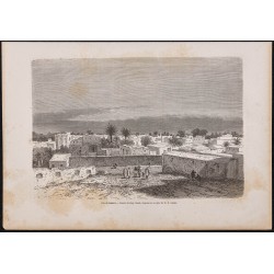 Gravure de 1865 - Vue de Kassala au Soudan - 1