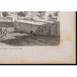 Gravure de 1865 - Vue de Kassala au Soudan - 5