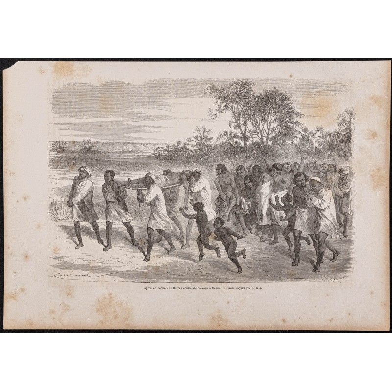 Gravure de 1865 - Après une attaque au Soudan - 1