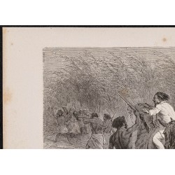 Gravure de 1865 - Escarmouche en Érythrée - 2
