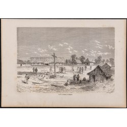 Gravure de 1865 - Mission de Sarayacu au Pérou - 1