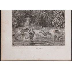Gravure de 1865 - Le bain matinal - 3