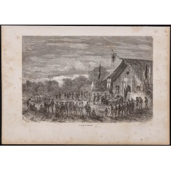 Gravure de 1865 - Repas de Noël à Sarayacu (Pérou) - 1