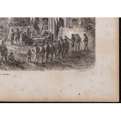Gravure de 1865 - Repas de Noël à Sarayacu (Pérou) - 5