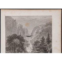 Gravure de 1865 - Gorges en Mongolie - 2