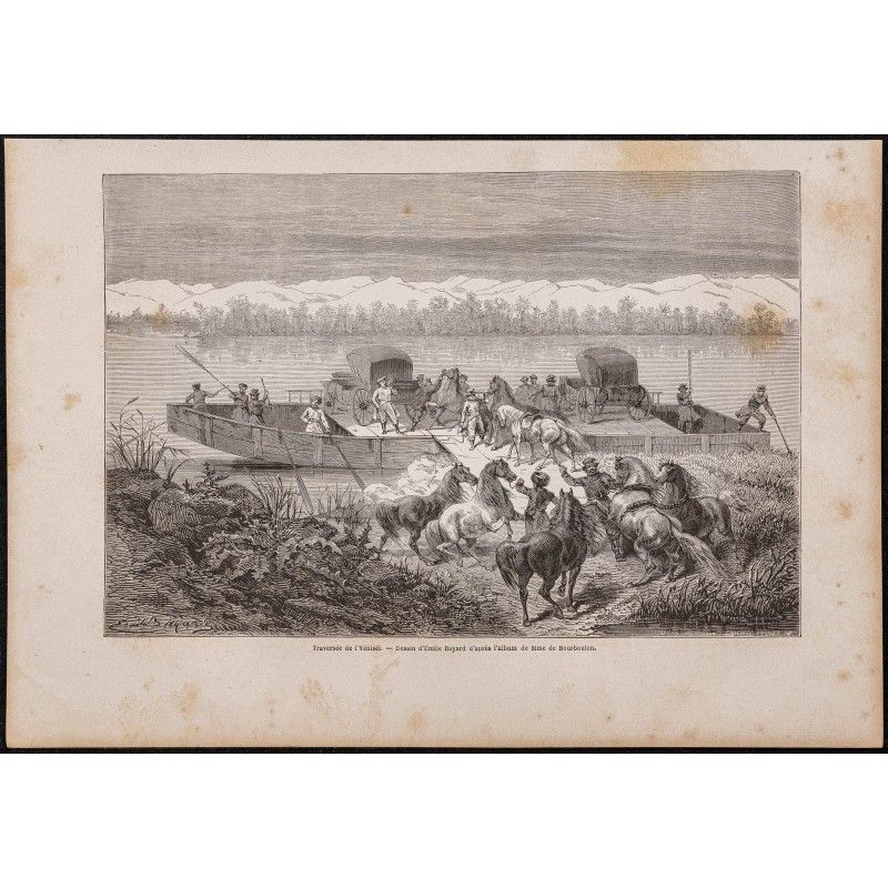 Gravure de 1865 - Traversée de l'Ienisseï - 1