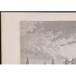 Gravure de 1865 - Vue de Moscou et du Kremlin - 2