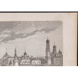Gravure de 1865 - Vue de Moscou et du Kremlin - 3