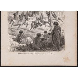 Gravure de 1865 - Balançoire des maoris - 3