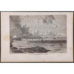 Gravure de 1865 - Le lac Taupo - 1