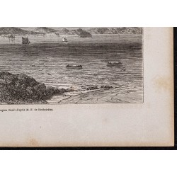 Gravure de 1865 - Le lac Taupo - 5