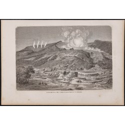 Gravure de 1865 - Pink and White Terraces - 1