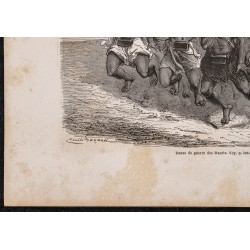 Gravure de 1865 - Haka des Maoris - 4