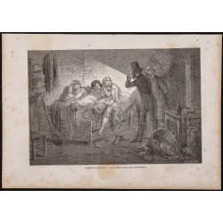 Gravure de 1865 - Les pauvrettes abandonnées - 1
