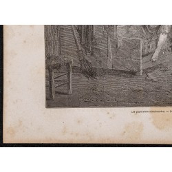 Gravure de 1865 - Les pauvrettes abandonnées - 4