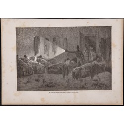 Gravure de 1865 - Common lodging-house à Londres - 1