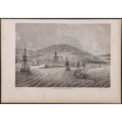 Gravure de 1865 - Vue de Penzance - 1