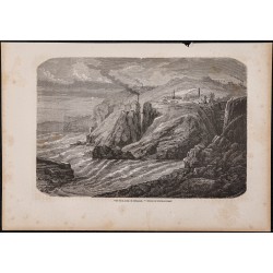 Gravure de 1865 - Botallack Mine (Cornouailles) - 1